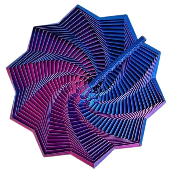 3D-printet Udvidbar Sensorisk Fidget Stjerne, Fraktal Heksagon Fidget Legetøj med Håndtag, Honeycomb Hvirvlende Spiral Design, Stress Relief Legetøj 