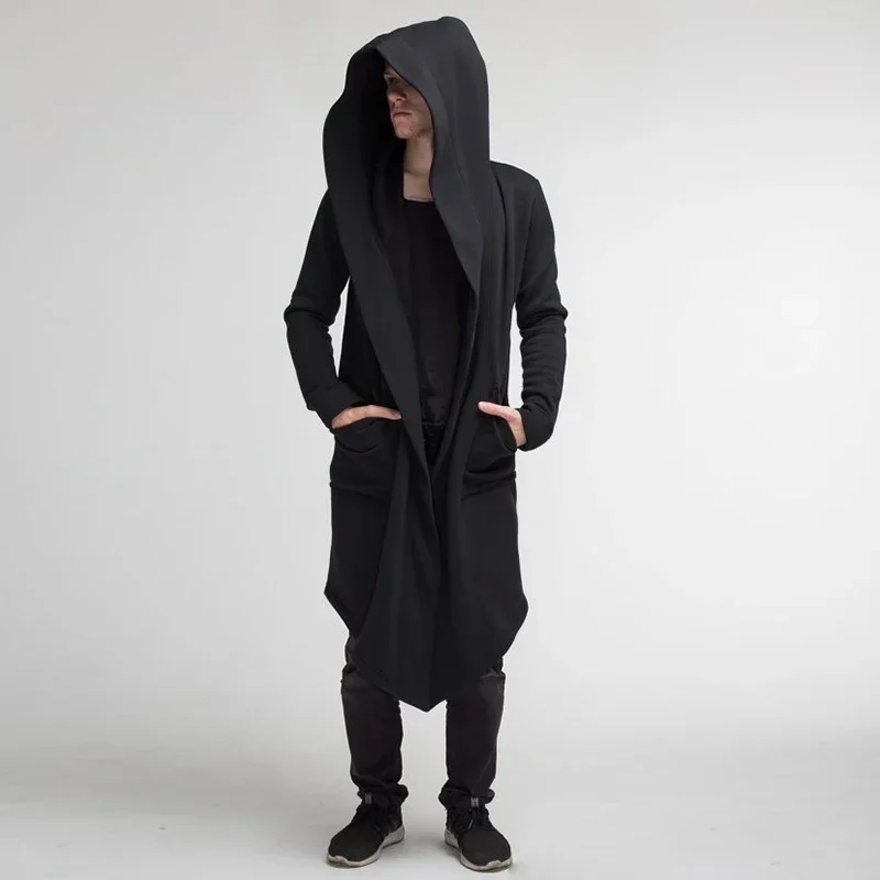 AliExpress - Männer Winter Mit Kapuze Strickjacke Trenchcoat Streetwear Einfarbig Windjacke Freizeit Mode Fleece-gefüttert Jacke Vintage Hoodie