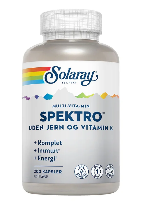 Solaray Spektro Multi-Vita-Min u/jern og vitamin K, Helse & Madvarer, Vitaminer, Multivitaminer