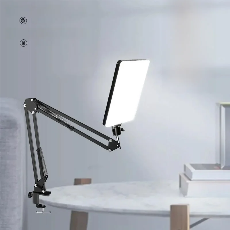 AliExpress - LED Fotografie Licht Selfie Lichter Konferenz Beleuchtung Foto Studio Lampe Mit Scheren Arm Stehen Für Zoom YouTube Live-Streaming