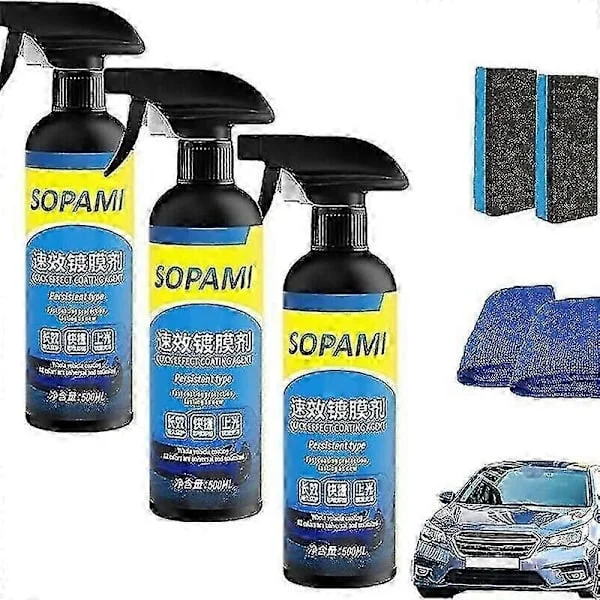 1-3 set Sopami Bilbeläggningsspray, Skydd Snabb Bilvax Polish Kompatibel med Bil och Motorcykel
