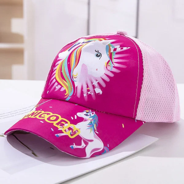 Mesh baseball kasket Snapback Trucker Hat Børne Gave Enhjørning Enhjørning
