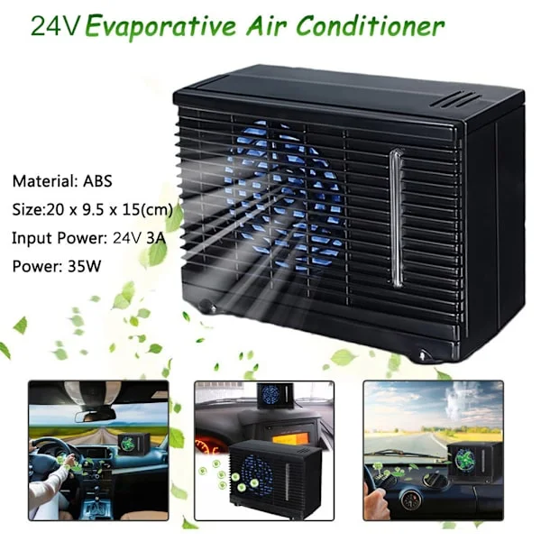 Universal Bærbar Mini Bil Aircondition 24V Køling Konditionering Vandfordampende Luftblæser til Bil Lastbil Hjem