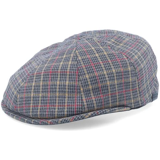 Kangol - Beige flatcap Cap - Pattern Stretch Fit Cap Grey Plaid Flat Cap @ Hatstore