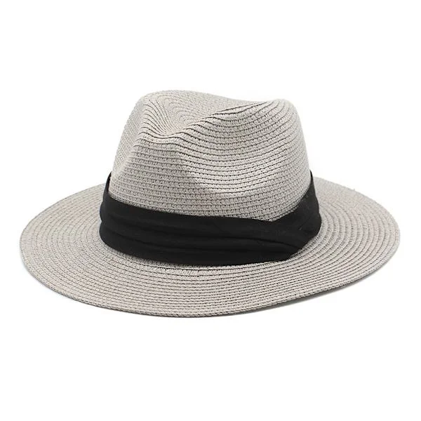 Xxl Panama Straw Hats for Large Heads Big Summer Beach Sun Hat Large Wide Brim UV (XL XXL, Ribbon Beige)