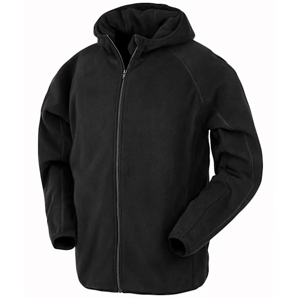 Result Genuine Recycled Mens Hooded Fleece Jacket XS Black