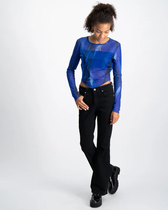 RYVLS Anna Mesh Top Niebieski Topy i bluzki Dziewczyna - Kids Brand Store