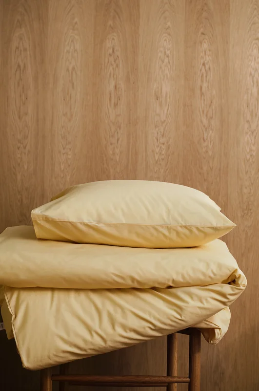Jotex - Percale Påslakanset Enkelsäng - Ekologisk Smörgul ZACK - Köp Enkelsäng hos Jotex