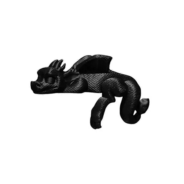 Drakbokstöd Sovande Drake Bokhylla Dekor 3D-print Vintage Sovande Drake Bokhylla Figur för Bokhylla Svart