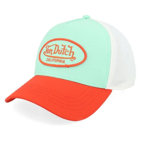 Von Dutch - Blau trucker Cap - Oval Patch White/Turqouise/Red A-Frame Trucker, One Size, Baumwolle/Polyester, Blau