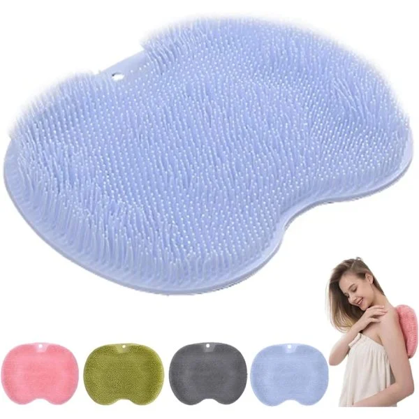 Anti-slip Silicone Massage Mat, Shower Back Scrubber, Massage Mat with Non-slip Suction Cups, Exfoliating Bath Mat