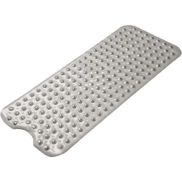 Badekar Matte Sklisikker Badematte for Badekar, 40 x 16 Tommer, Dusjmatte Sklisikker med Sugekopper og Dreneringshull Klar Grå