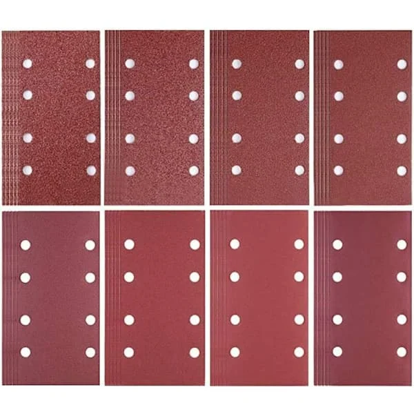80 sandpapir for slipemaskin, 93 x 185 mm sandpapir, musesandpapir for Bosch multisliper, korning 40/60/80/120/180
