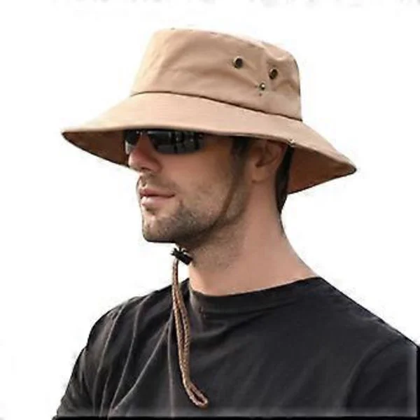 Herre Panama Hatt Turhatt Herre Solhatt UV-beskyttelse Bredbrem Solbeskyttelse Fiskehatt Campinghatt Fjellklatring Hatt Khaki