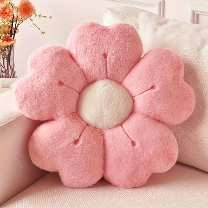 AliExpress - Weiches Plüsch-Gänseblümchen-Wurfkissen – gemütliches dekoratives Kissen für Bett und Sofa, weiß/rosa, bezauberndes Blumenmuster