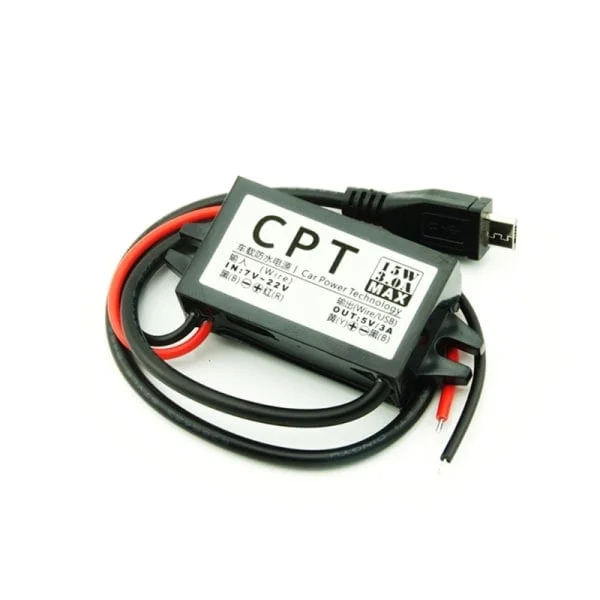 12V till 5V DC-DC Spänningsomvandlare Strömförsörjningsadapter Spänningsregulator Enkel att använda Rak microUSB