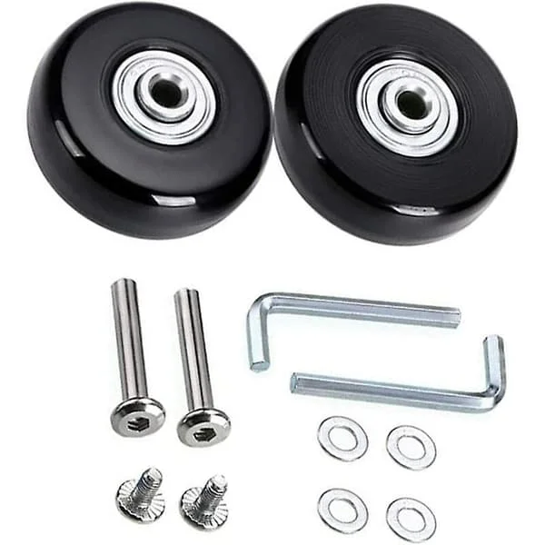 Kuffert Hjul Udskiftningssæt [45mm], Kuffert Hjul, Bagage Kuffert Reparation Hjul Lydløs Gummi Universal Drejeligt Hjul Udskiftning Transport Hjul