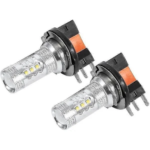 2 stk. 80w H15 Led Pærer Hvide Bil Forlygte Pærer Led Kørelys