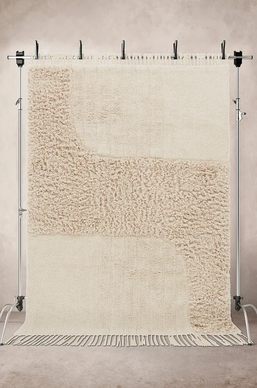 Jotex - Katoenen Vloerkleed 300x400 Cm Lichtbeige Lichtbeige - KHARGA - Koop Katoenen vloerkleed bij Jotex