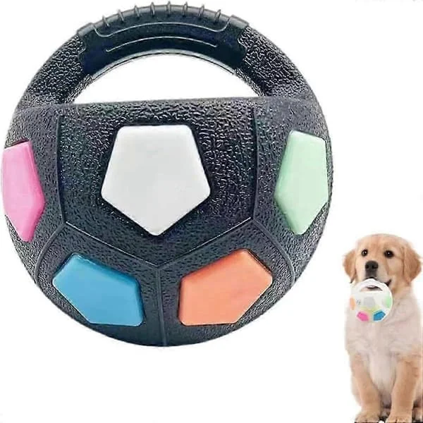 The Mellow Dog Calming Ball, Hundboll med handtag, Interaktiv hundleksak, Hållbar hundleksak med pip, Hundfotbollsleksak för medelstora till stora 