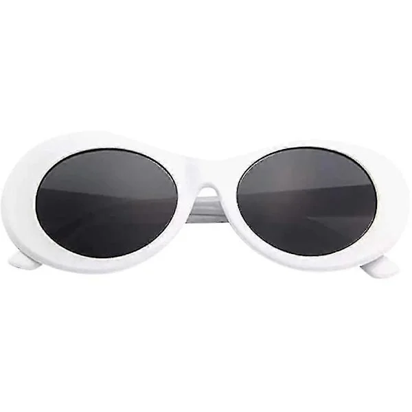 Solbriller Retro Oval Goggle, vintage Clout Solbriller Unisex Retro Oval Clout Goggles Solbriller Rejse Mænd Kvinder Briller Hvid (LGL)