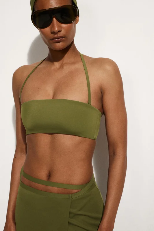 COS Bandeau Bikini Top in Green - Women