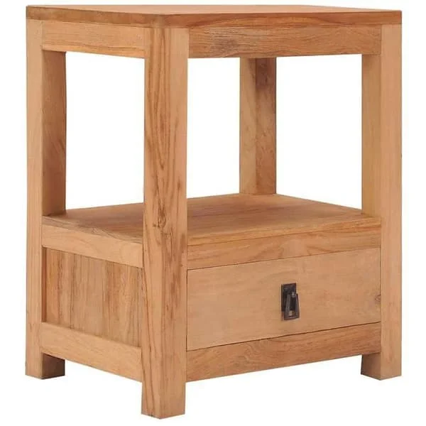 Yöpöytä - EXCLUSIVE KOTI - Vintage - Massiivinen teak-puu - 1 laatikko & 1 hylly - 40 x 30 x 50 cm