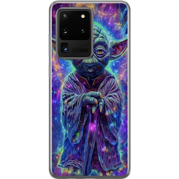 Kompatibelt Mobilskal till Samsung Galaxy S20 Ultra Psykedeliskt porträtt av vis gammal figur med kosmiska färger och mönster