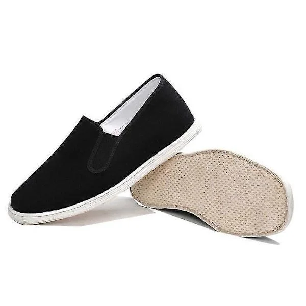 Herre Old Beijing Svarte Tøysko Flate Slip On Kjøre Loafers Fritidssko