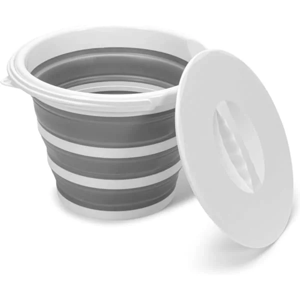 10 liters sammenklappelig spand med låg 10 liters silikone og plastik sammenklappelig spand til camping, fiskeri, husholdning mv.