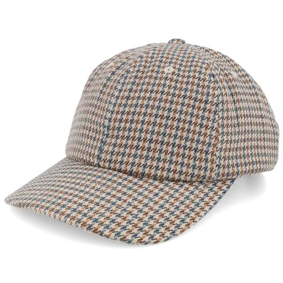 Brixton - Beige unconstructed Cap - Shelby Mp Sand Houndtooth Dad Cap @ Hatstore