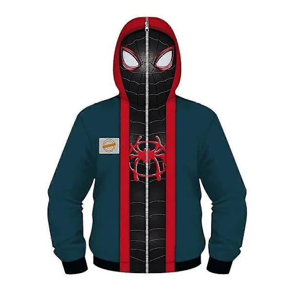 Verse Miles Morales Kostume Hættetrøjer Spiderman Into The Spider Børn Drenge Piger Jakke Frakke Hættetrøjer