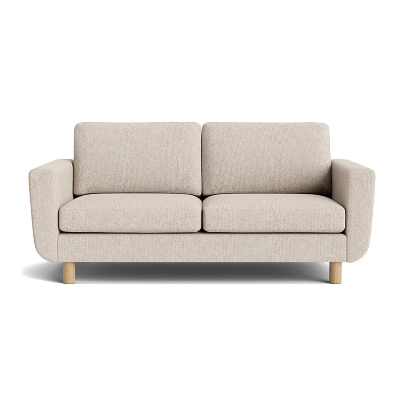 Haven 2 personers sofa - Aragon Beige - 184x86x86cm - Sofa, 2 personers sofa - Komfortabelt design med koldskum og Massive Ege Ben