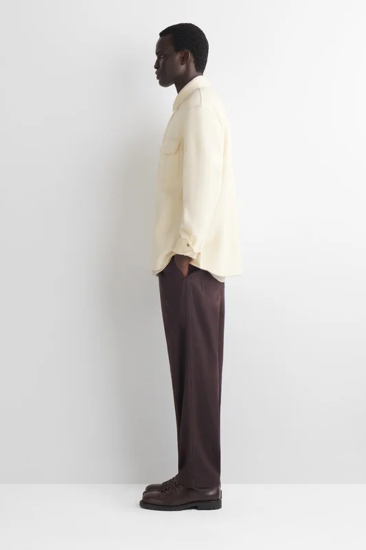 COS Men's Boiled-Wool Overshirt in White