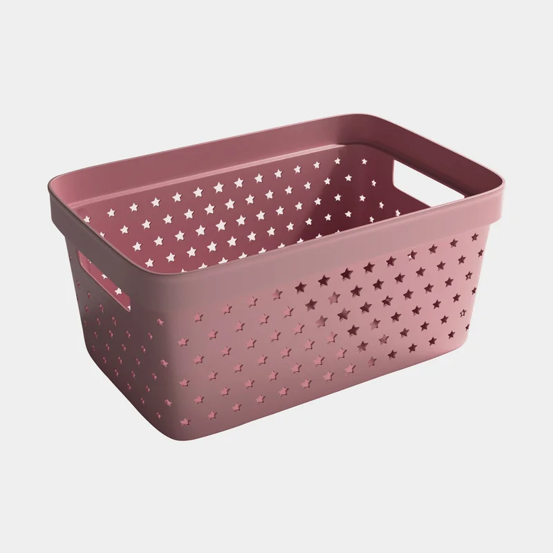Panier de rangement en plastique Nordiska Plast Store It Star Basket, vieux rose, 263 x 174 x 120 mm, 4.5 litres