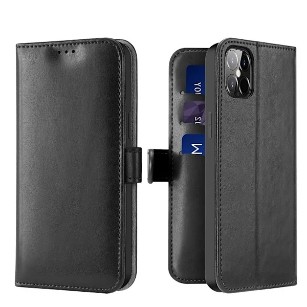 Dux Ducis Läder Plånboksfodral iPhone 12 Pro Max - Svart