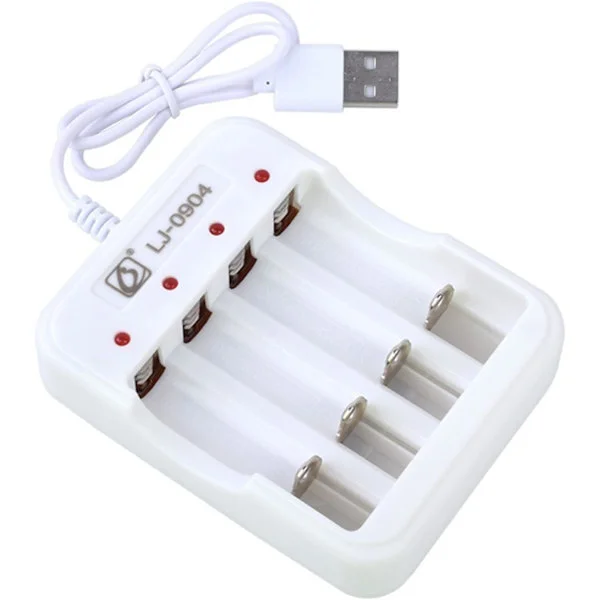 DC5V2A NiCd-NiMH batteriladdare 4-facks intelligent batteriladdare med LED 4-kanals oberoende laddning laddningsadapter