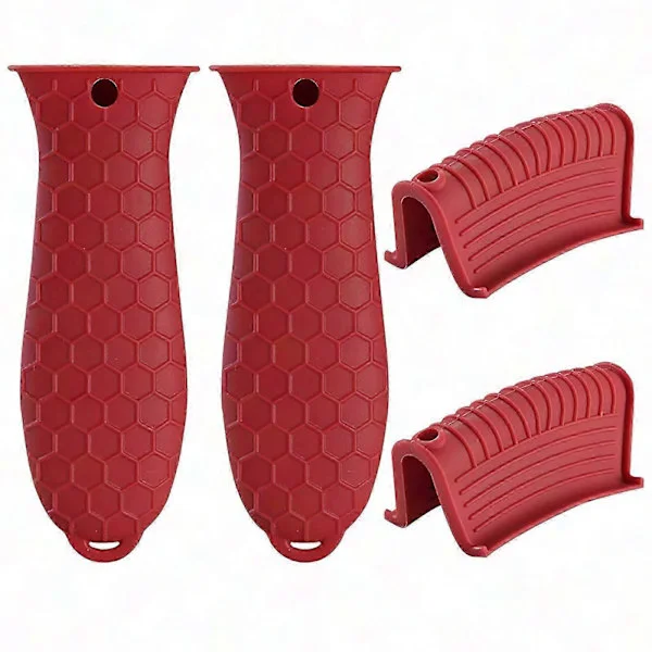 Heat Insulated Silicone Handle for Cast Iron Pots, Woks, and Frying Pans - Non-Slip Assist Grip