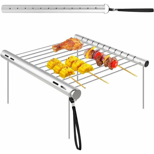 BBQ Grillar Bärbar Kolgrill Fällbar Rostfritt Stål BBQ Grill Bärbar Mini Camping Grill för Picknick Bakgårdar Vandring 31x3x3cm