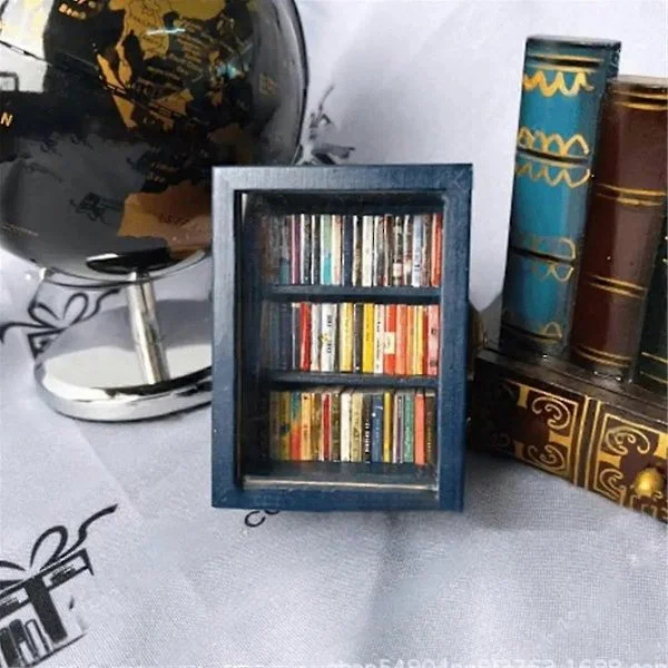 Miniatyr Bokhylla Ficka Ångest Bokhylla Trä Litet Bokbibliotek Stressavlastare Bokhylla Bordsmodell