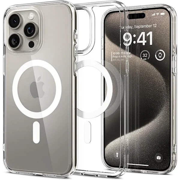 iPhone 15 Pro Max Transparent Magsafe Skal – Perfekt Passform och Trådlös Laddning