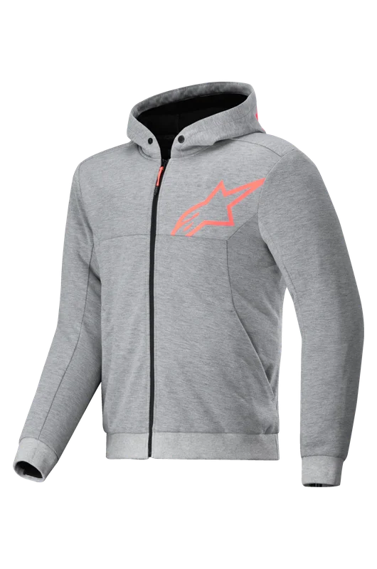 Alpinestars Chrome v2 Sport MC Hoodie Grey/Red Fluo L