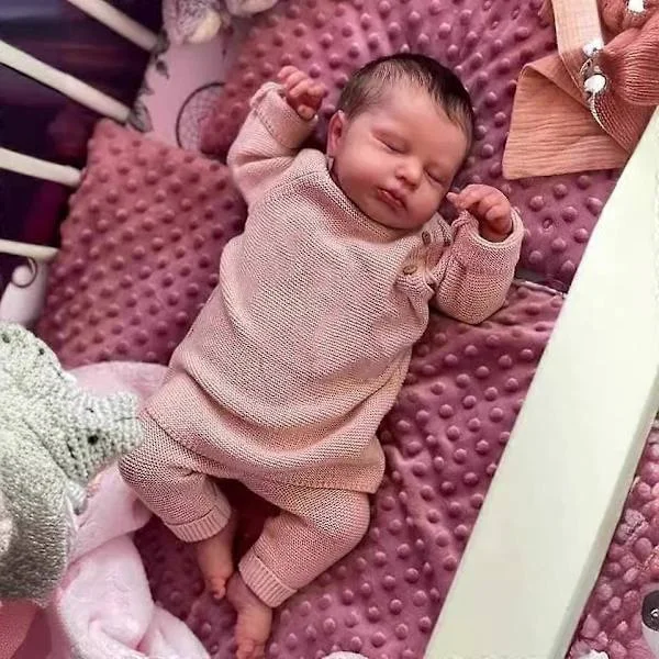 19-tums Livslevande Reborn Småbarns Bebe Docka Loulou Reborn Baby Mjuk Kropp Docka Leksak Julöverraskningspresenter Dockor Leksak{FY}