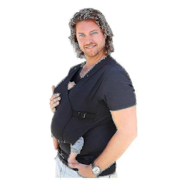 Pappa Skjorte Baby Carrier Kangaroo Stor Lomme Vest T-skjorte Herre Omsorg Bonded Skjorte Baby Wrap Carrier Nyfødt Til Småbarn Babybæring For Pappaer,