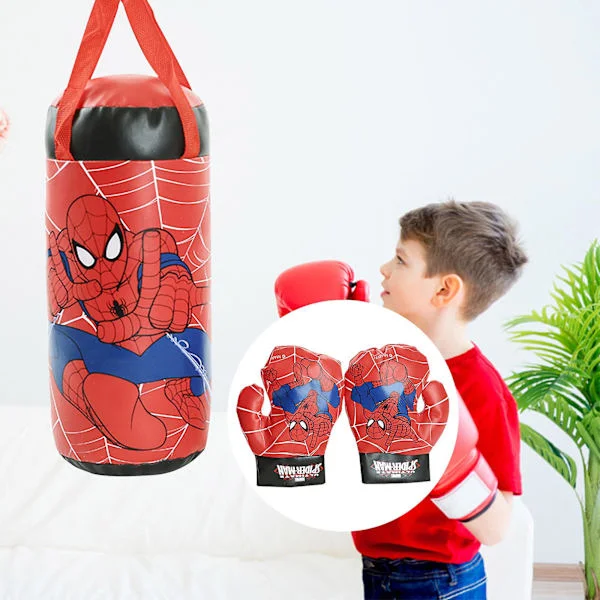 Spiderman Boxningsset för barn med boxningssäck och handskar för Muay Thai-träning-FO-