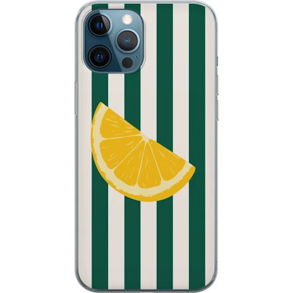 Kompatibelt Mobildeksel til Apple iPhone 12 Pro Sitrontrykk gul sitrus frukt sommerkjøkken mønster retro design tapet inspirasjon frisk stil