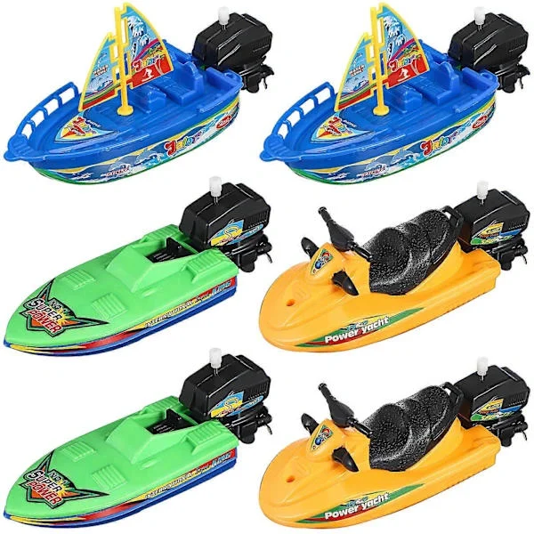 /EA/6 st Badleksaker Båtar Plastbåtar Badleksaker Segelbåtar Leksaker Baby Badleksaker Båtar Dekorationer För Baby Småbarn