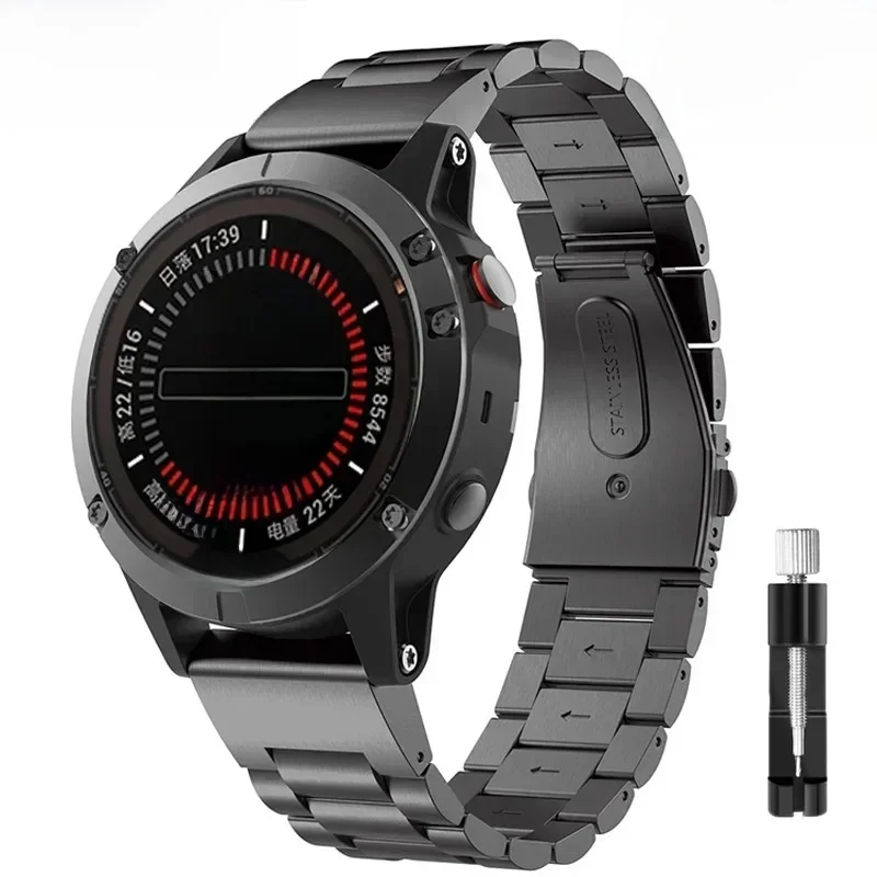 AliExpress - Bracelet en acier inoxydable pour Garmin Fenix 8 7 Pro 7X 6X 5X 8X Plus, bracelet métallique pour Garmin Tactix 8 9 7 Epix Pro QuickFit