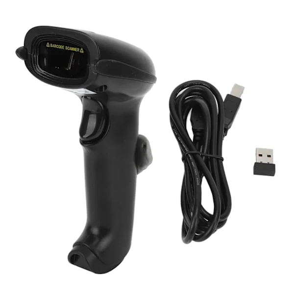 2.4G Håndholdt strekkodeskanner Rask nøyaktig gjenkjenning USB Støtsikker 1D strekkodeleser for butikk supermarked lager