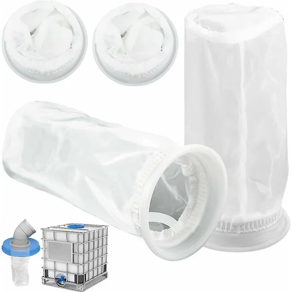 4-pack nylonfilter för IBC regnvattentank 1000 liter, nylonfilter IBC tanklockfilter för regnvattentank